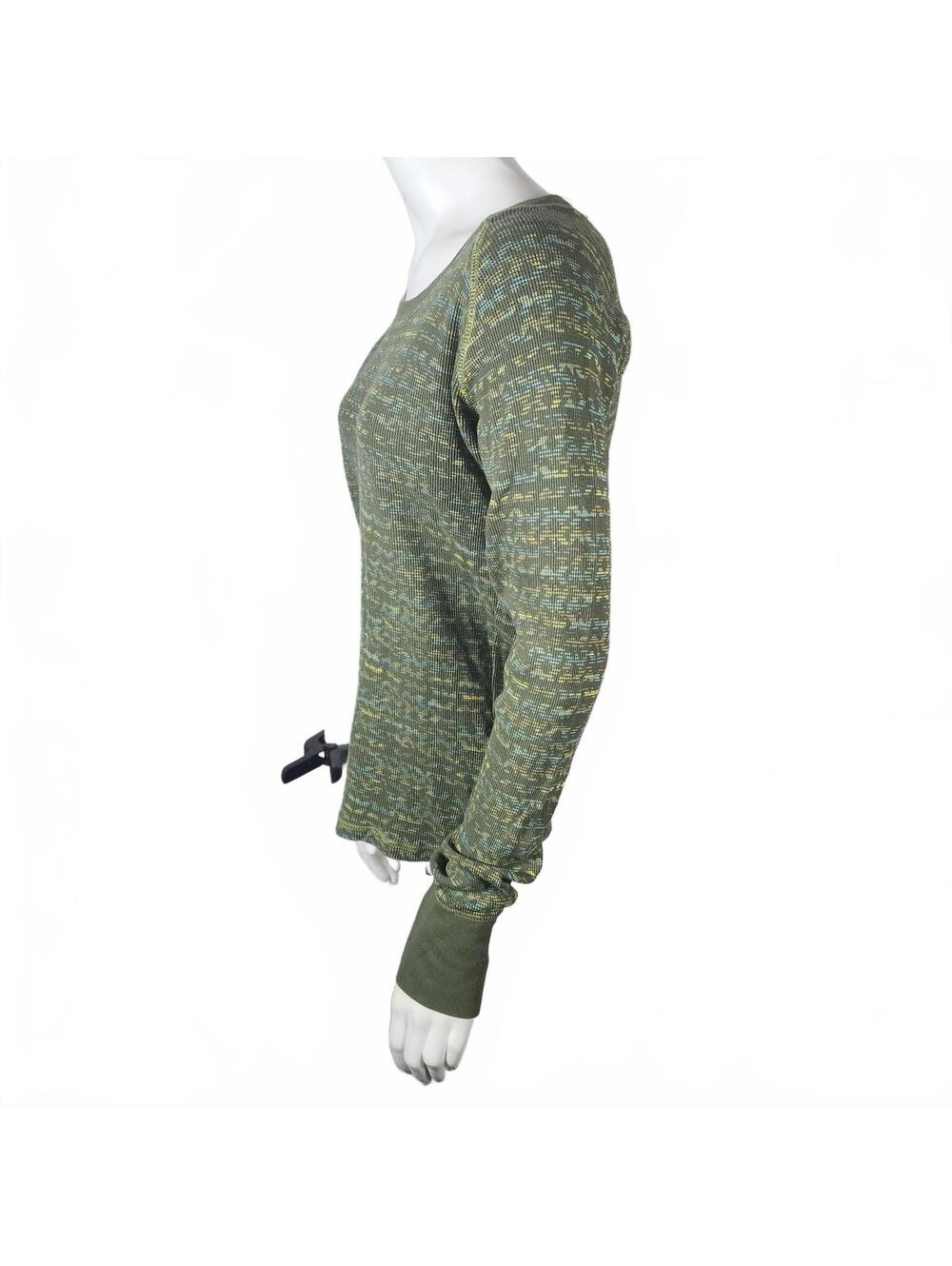 Columbia Women's Long Sleeve Thermal Shirt Medium Green Patterned - Picture 4 of 6